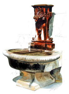 CHATEAUNEUF FOUNTAIN - ORIGINAL PAINTING